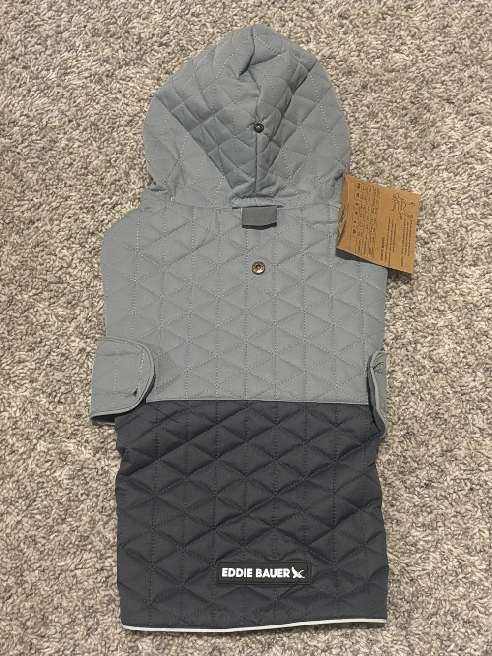 NWT Eddie Bauer Pet Richaland Two-Tone Quilted Dog Puffer Jacket Medium